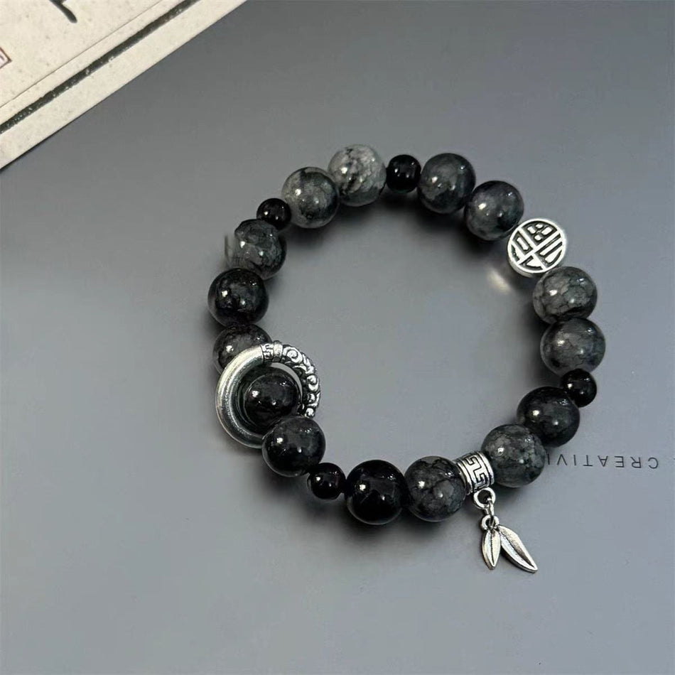 Chinese-Style Ice Crack Beaded Bracelet for Men