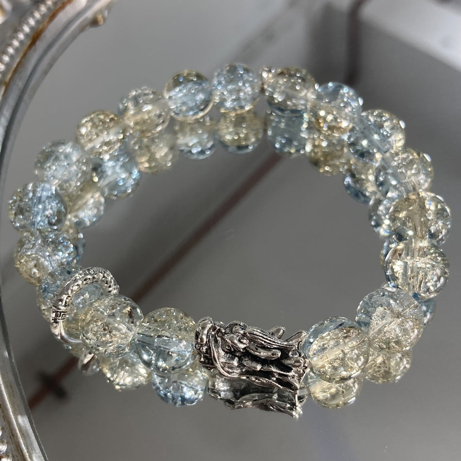 Chinese-Inspired Dragon Design Glaze Beaded Bracelet for Men &