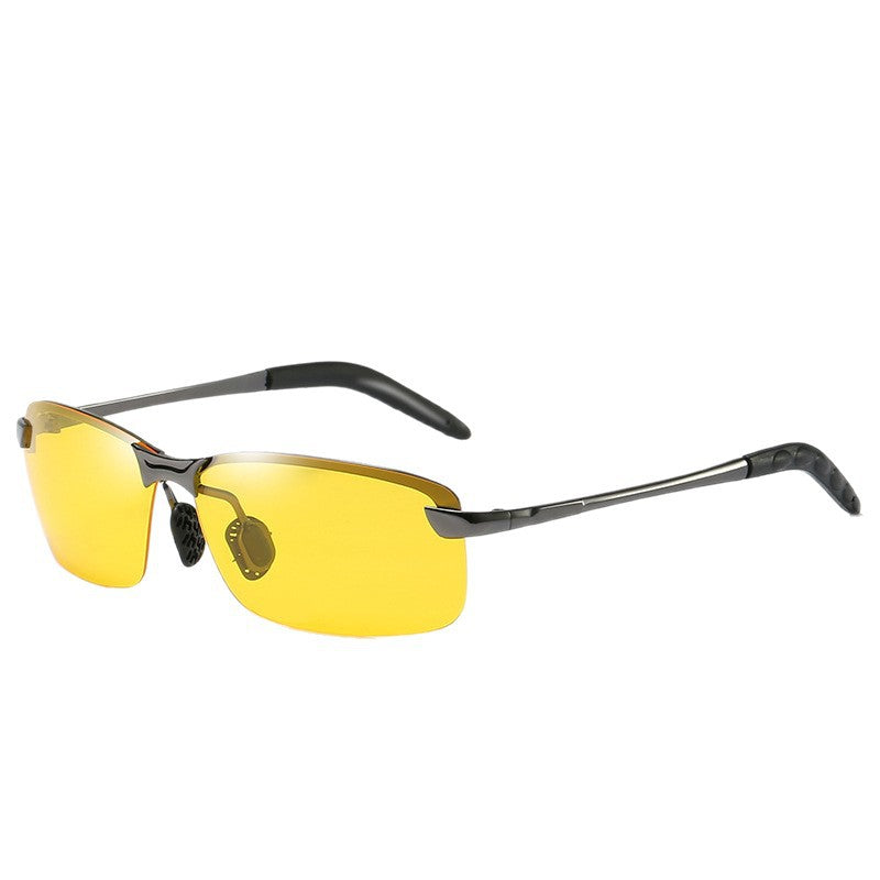 Men's Sports Cycling Sunglasses Frameless Photochromic Metal