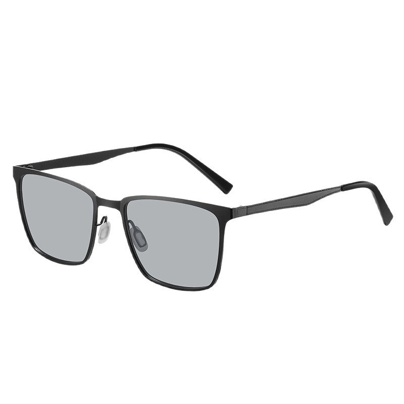 Men's Square Frame Polarized Metal Retro Sunglasses
