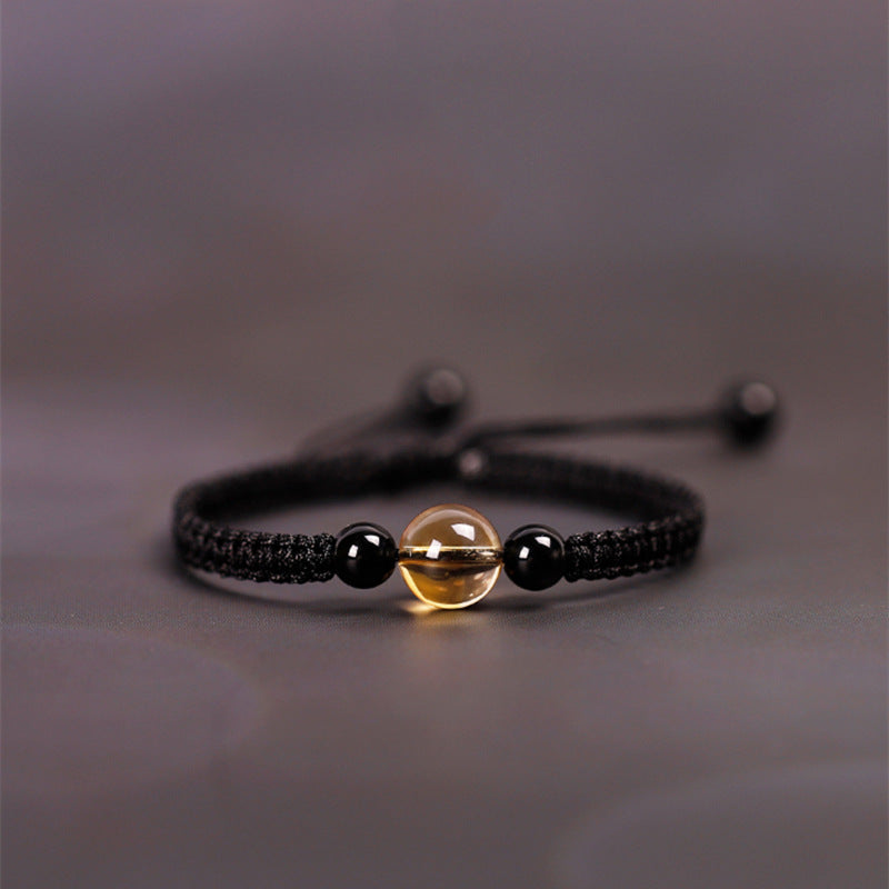 Citrine Crystal Red Rope Bracelet for Couples