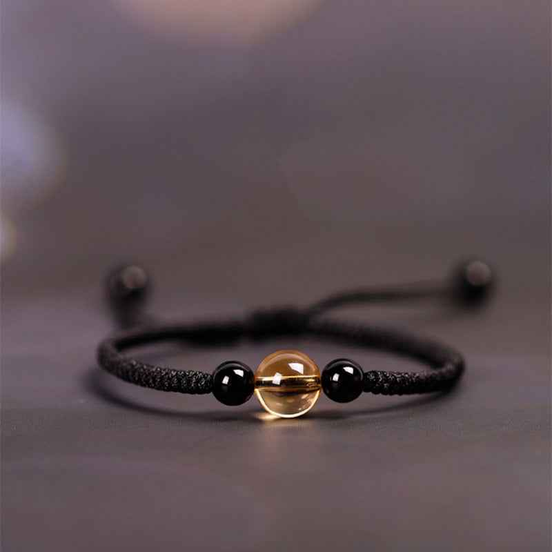 Citrine Crystal Red Rope Bracelet for Couples