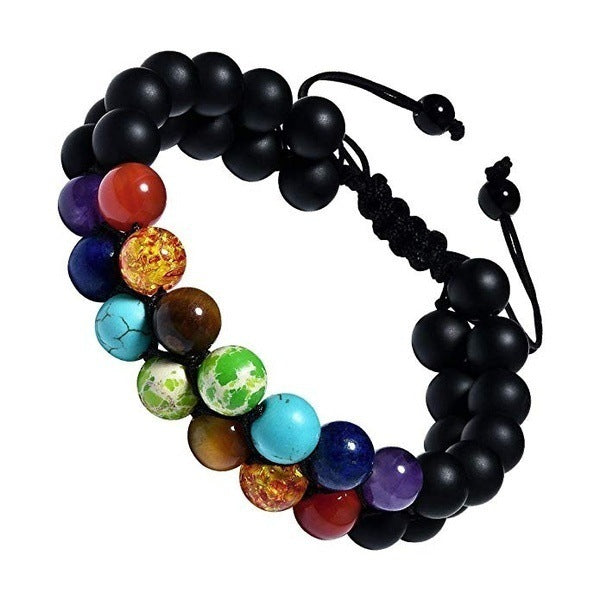 Colorful Volcanic Stone Beaded Bracelet for Men