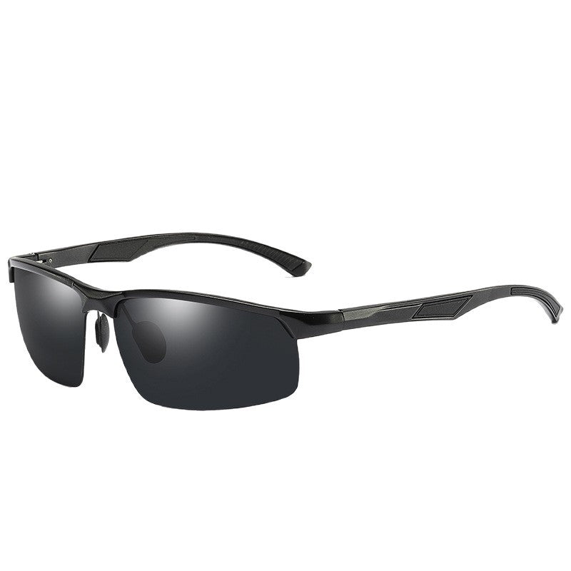 Men's Aluminum Magnesium Polarized Half Frame Sports Sunglasses
