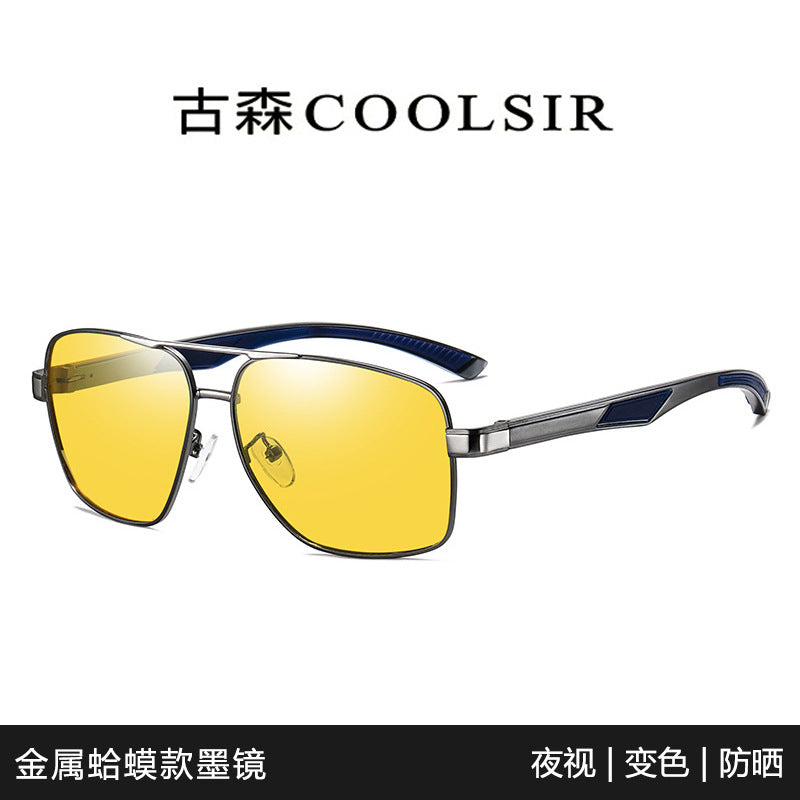 Men's Photochromic Polarized Metal Driving Sunglasses