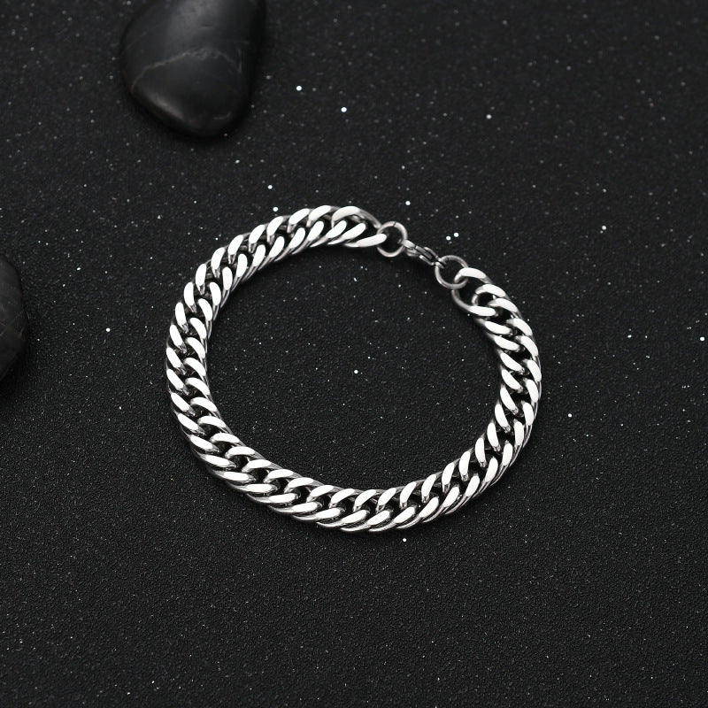 Men's Titanium Steel Hip Hop Stainless Steel Chain Bracelet