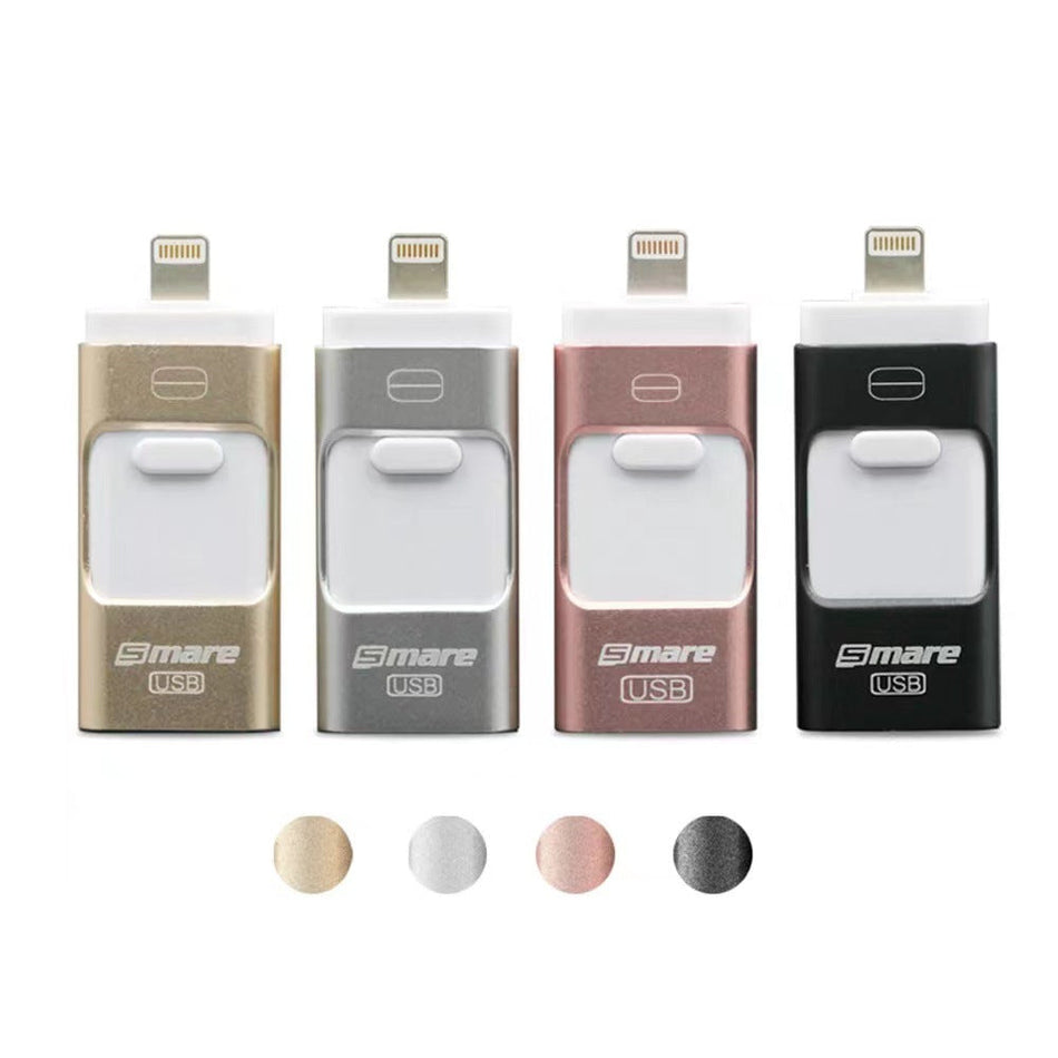 3-in-1 Metal USB Flash Drive for Apple and Android Devices