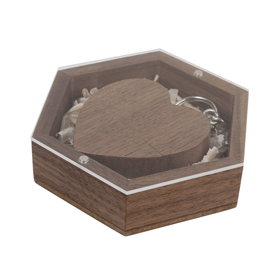 Wooden USB Flash Drive Gift Box 32GB 64GB Engravable Set