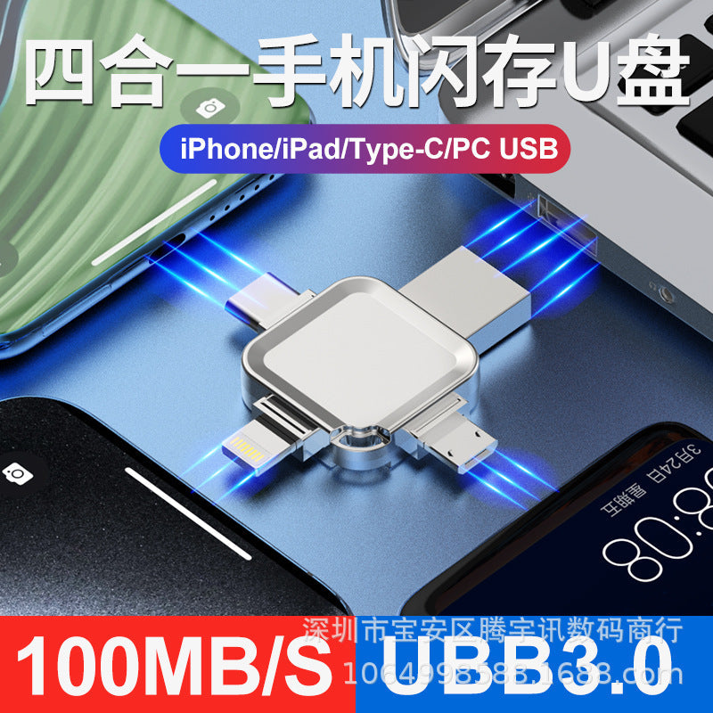 Dual USB Flash Drive 1TB 2TB Metal Storage for Phone and PC