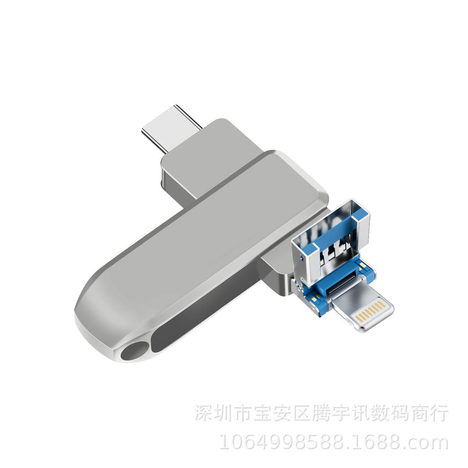 3-in-1 Metal USB 3.0 Flash Drive 1TB 2TB for Mobile Devices