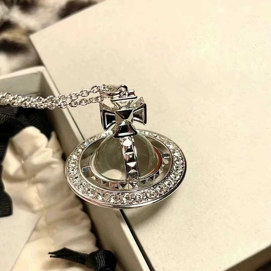 Unisex Saturn Planet Titanium Steel Pendant Necklace
