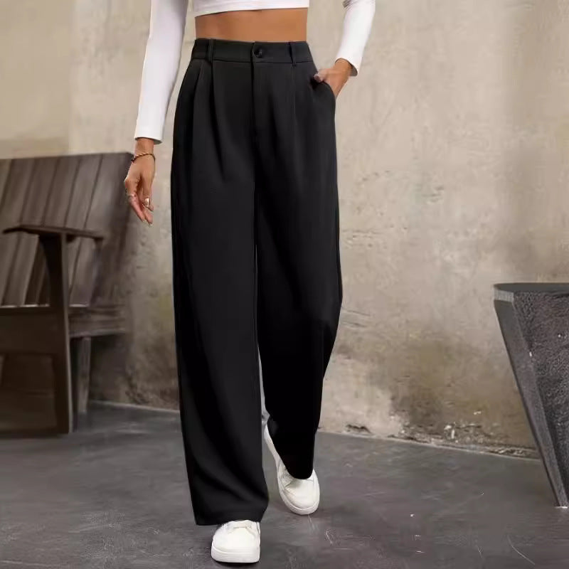Women's High-Waisted Pleated Casual Dress Pants