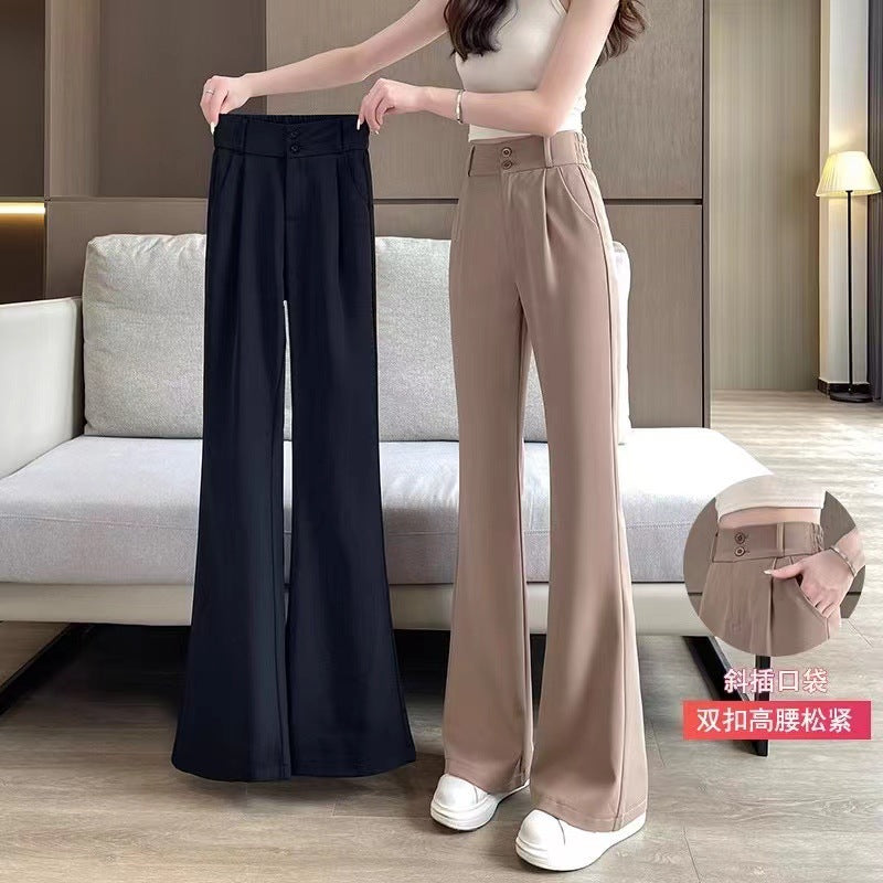 Women's High-Waisted Flared Dress Pants