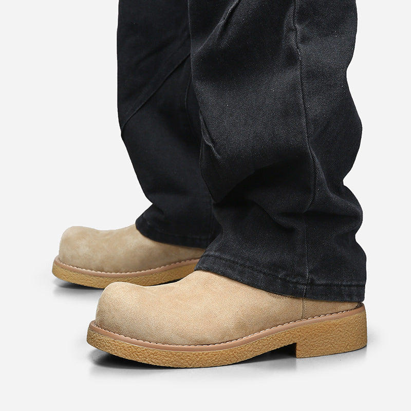 Minimalist Genuine Leather Chelsea Boots for Men Thick Sole
