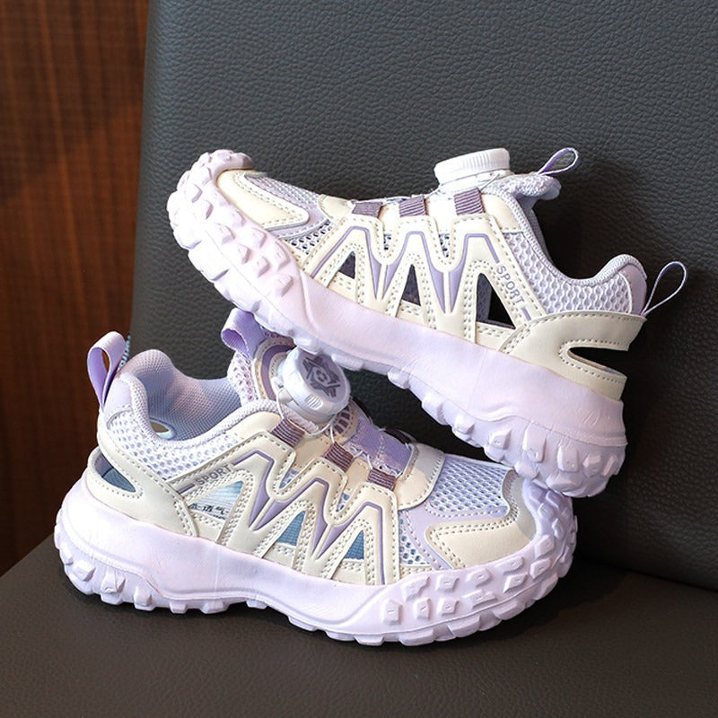 Girls Breathable Mesh Sneakers – Lightweight Chunky Sports Shoes