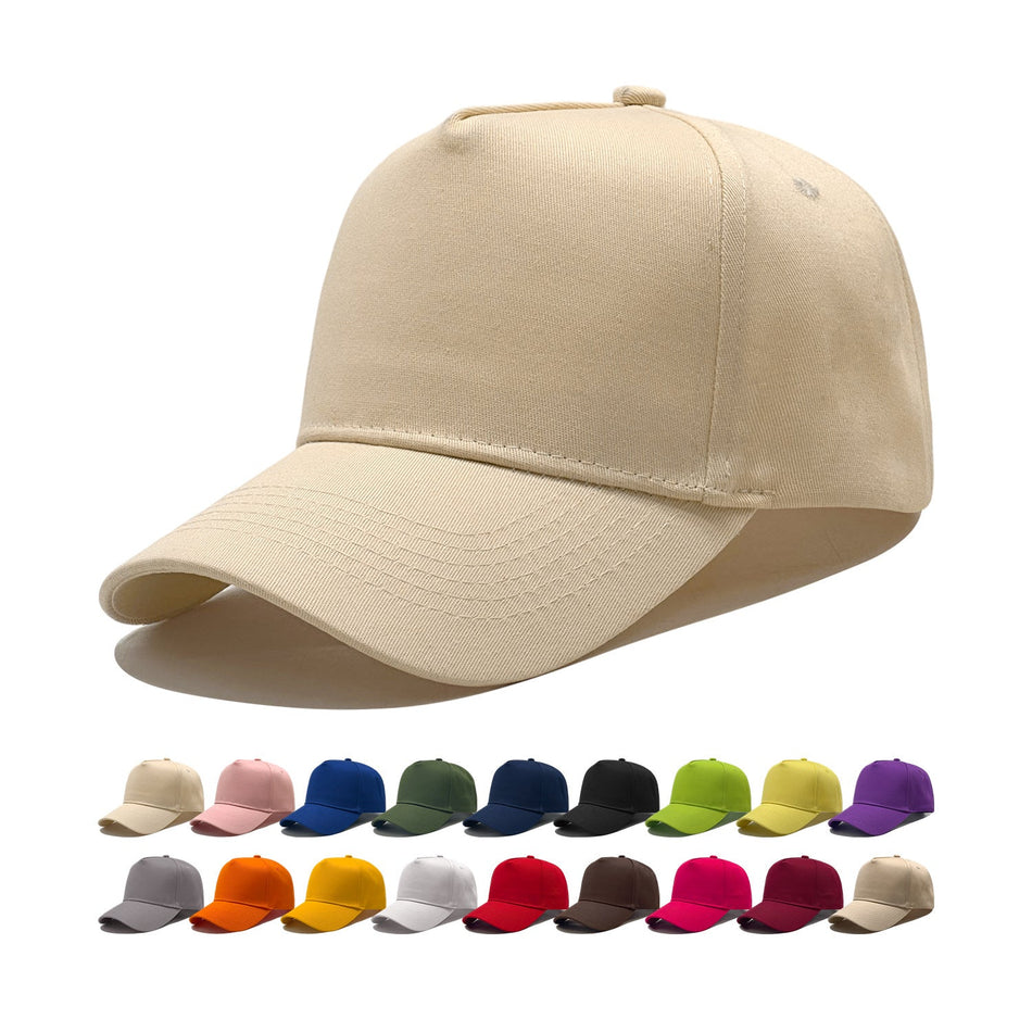 Pure Cotton Five-Panel Baseball Cap with Custom Printed Design