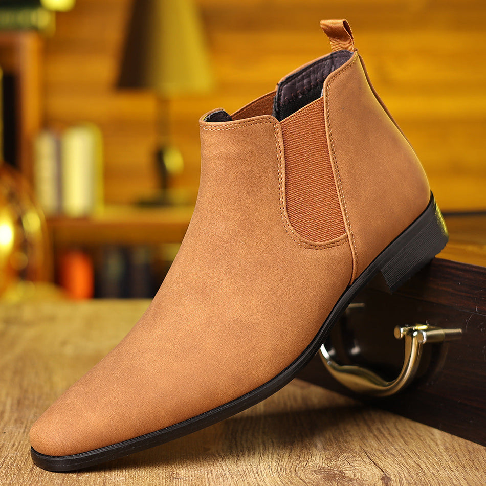 Men's British Style Leather Chelsea Boots Large Size