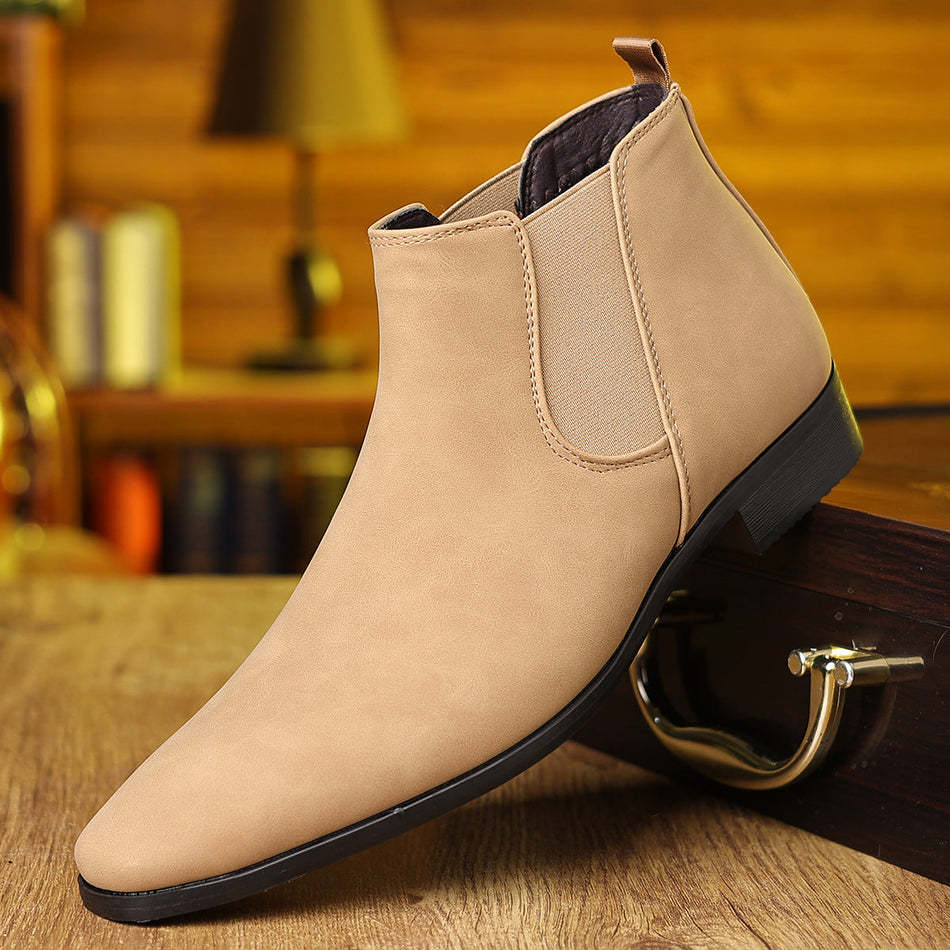 Men's British Style Leather Chelsea Boots Large Size