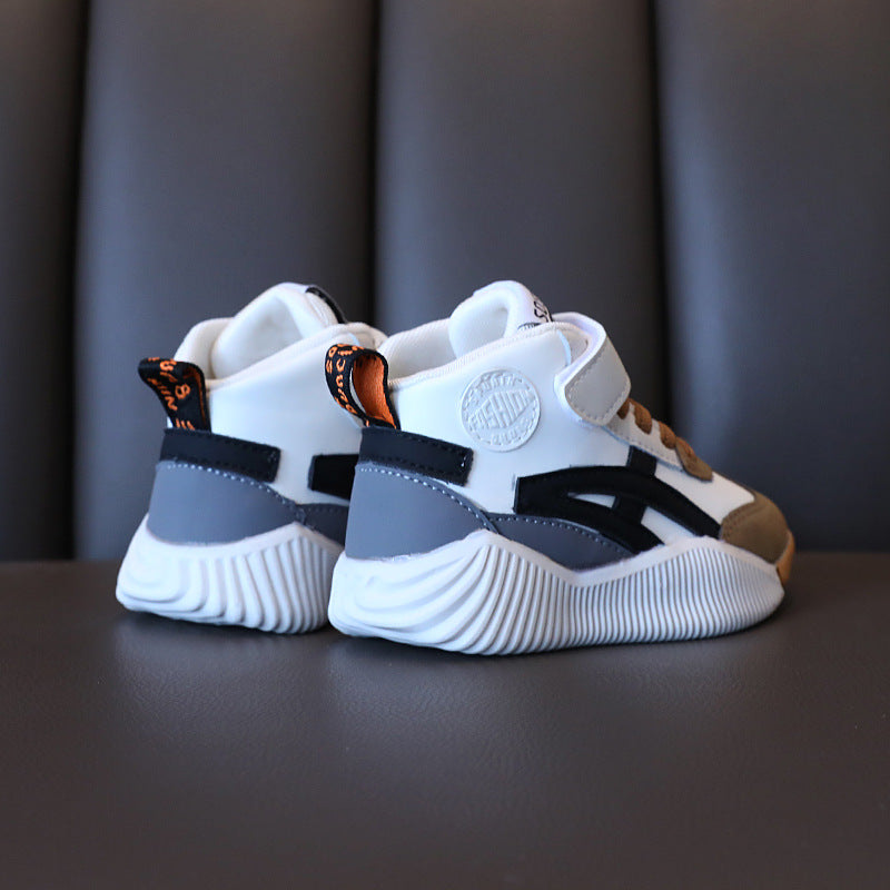 Kids Mid-Top Sports Sneakers – Breathable Non-Slip Casual