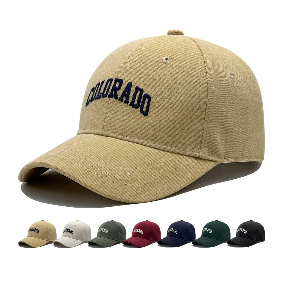 STOCK-Unisex Colorado Embroidered Duckbill Baseball Cap with Sun