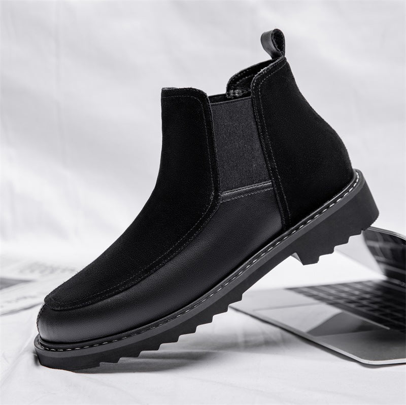 Men's Genuine Leather Fleece Lined Chelsea Martin Boots