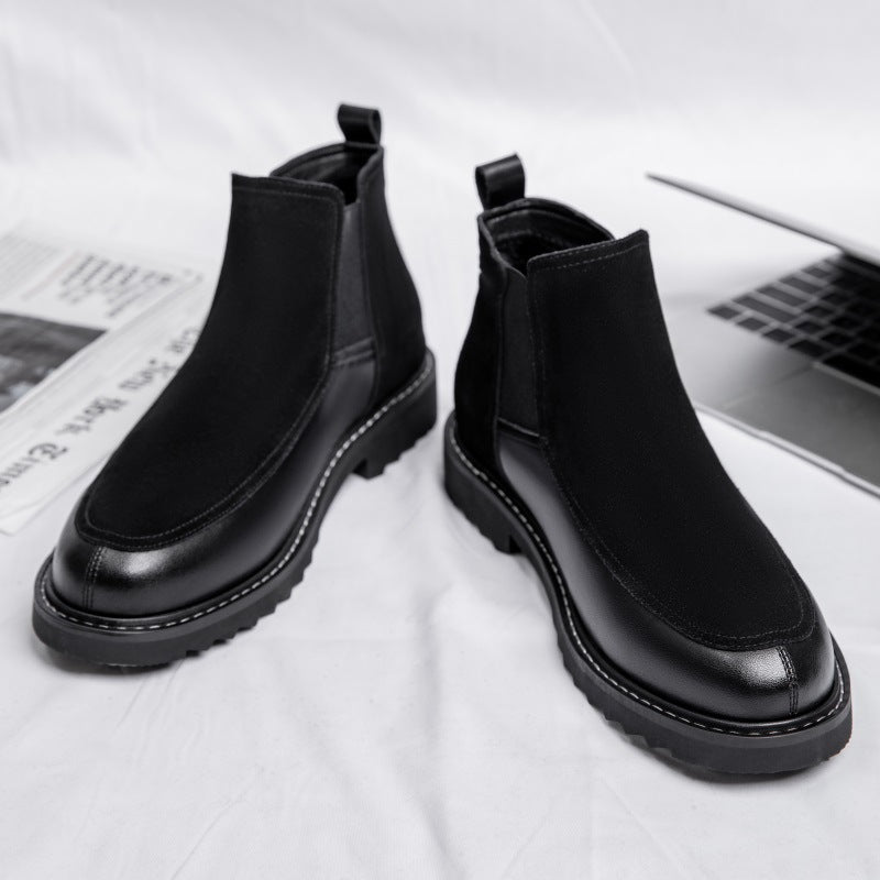 Men's Genuine Leather Fleece Lined Chelsea Martin Boots