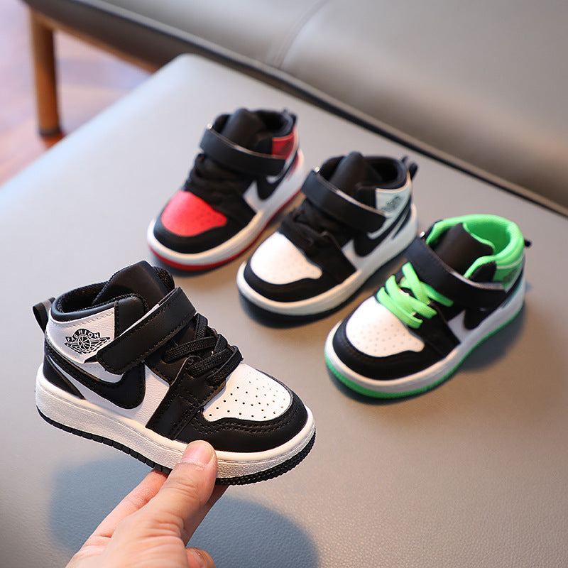 Kids High-Top Basketball Sneakers – Breathable Casual Sports