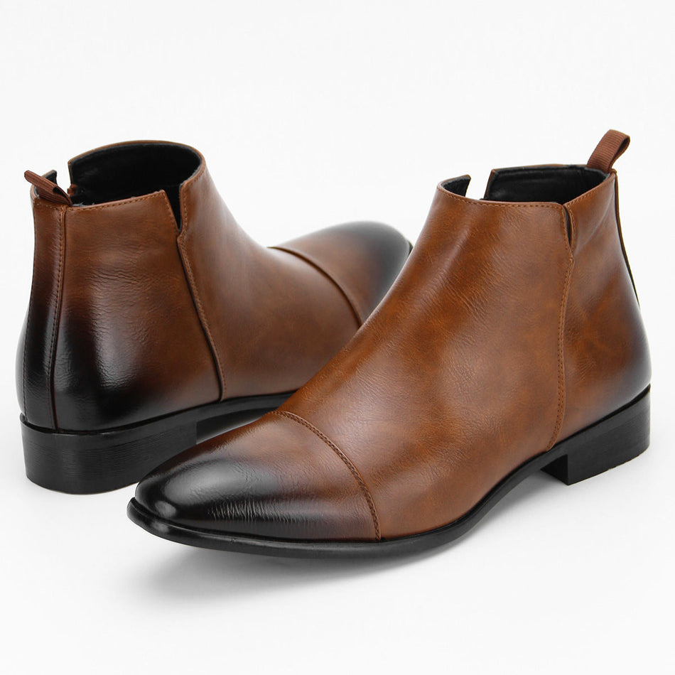 Men's Elastic Chelsea Boots Premium Casual Leather Style