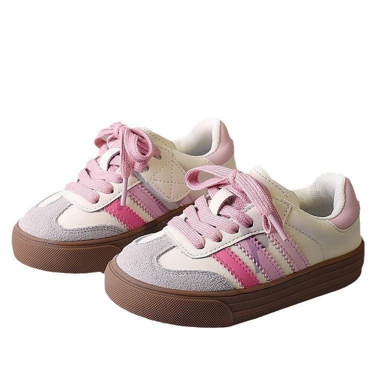 Girls Low-Top Skate Sneakers – Casual Lace-Up Shoes