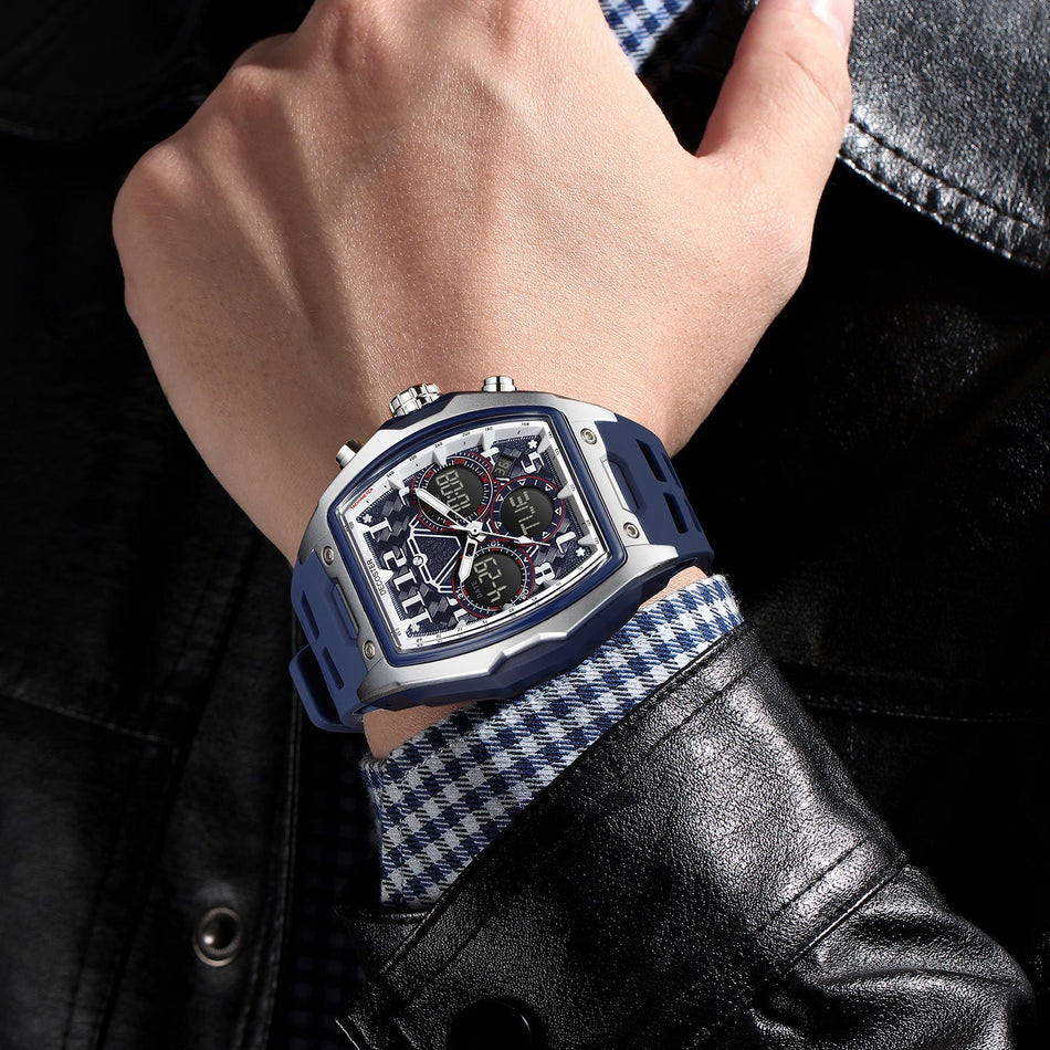 Men's Dual Display Sports Watch with Luminous Large Dial