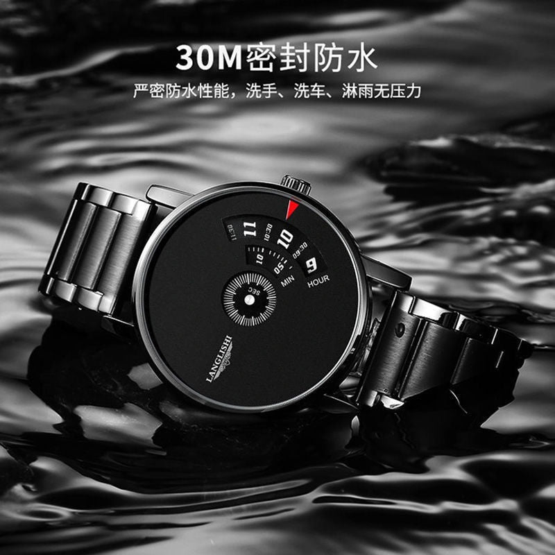 Men's Ultra Thin Waterproof Quartz Watch with Large Dial