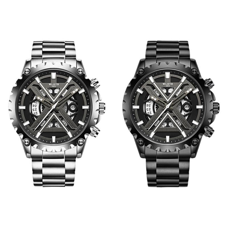 Men's Skeleton Dial Waterproof Quartz Sports Watch