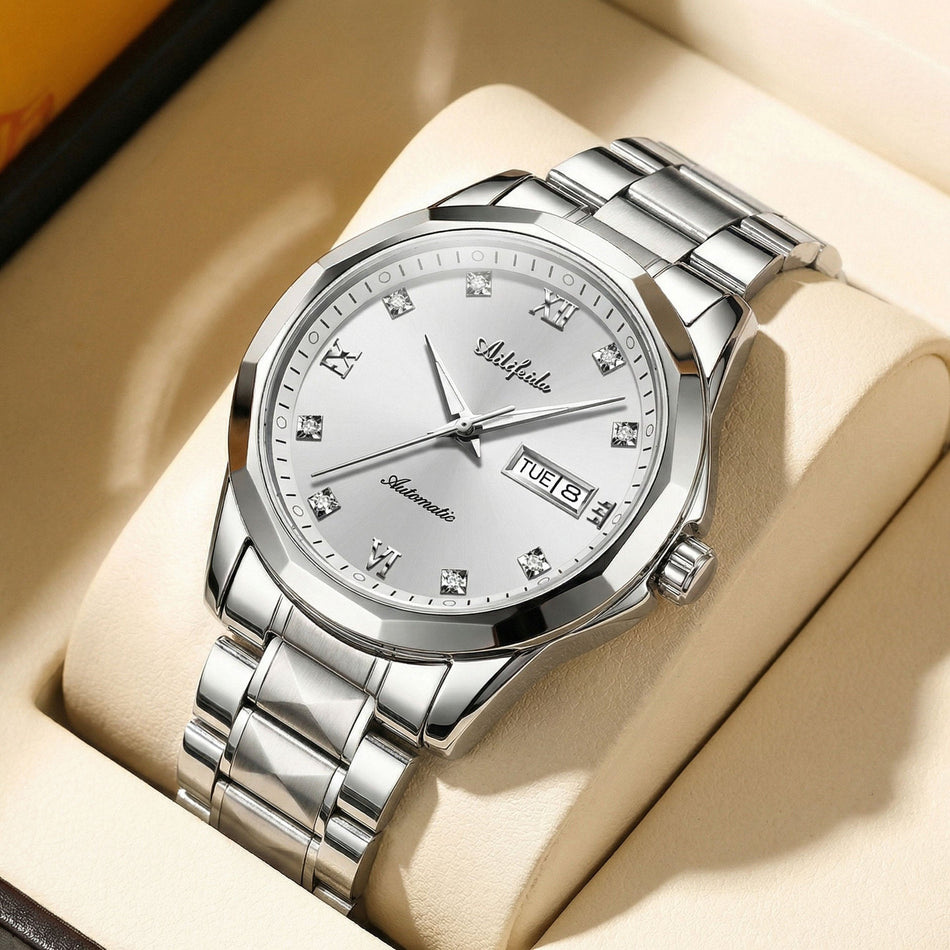 Men's Ultra Thin Steel Quartz Watch with Luminous Calendar