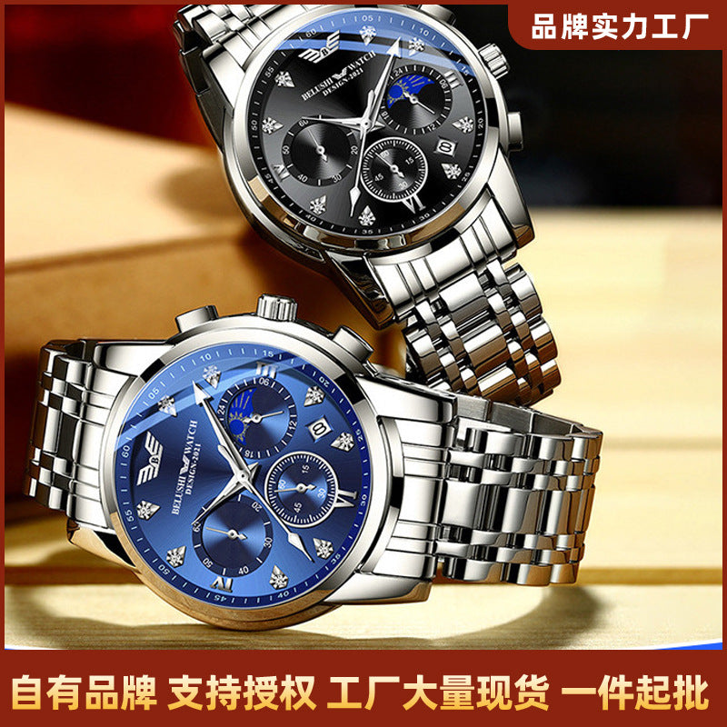 Men's Waterproof Quartz Business Watch with Luminous Dial