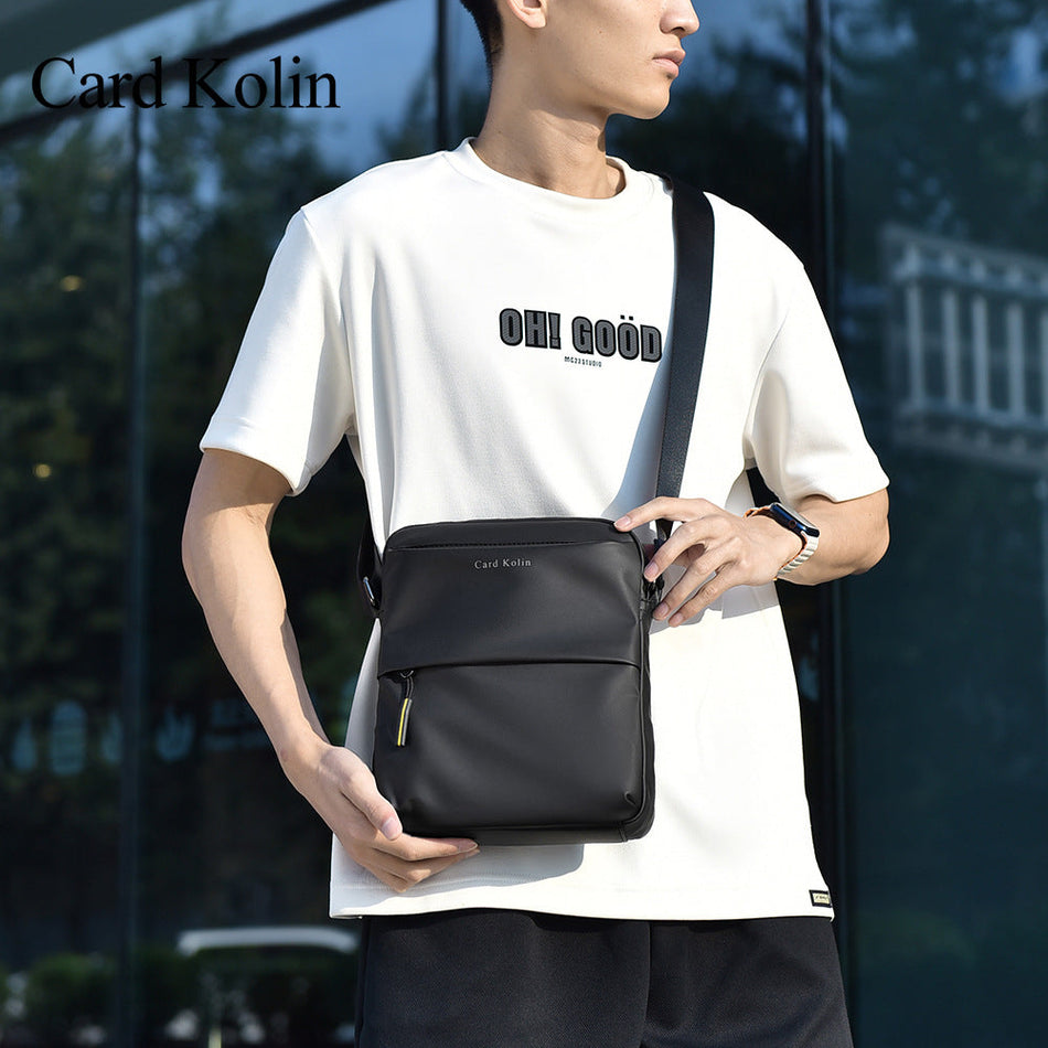 Men's Water-Repellent Crossbody Bag with Outdoor Storage Design