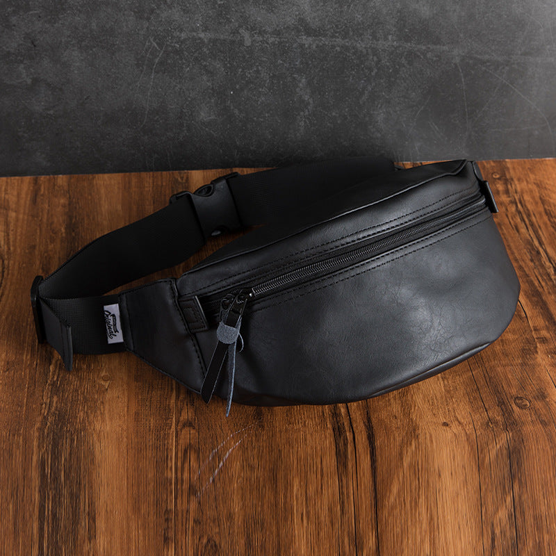 Men's Leather Chest Bag with Waterproof Multifunctional Design