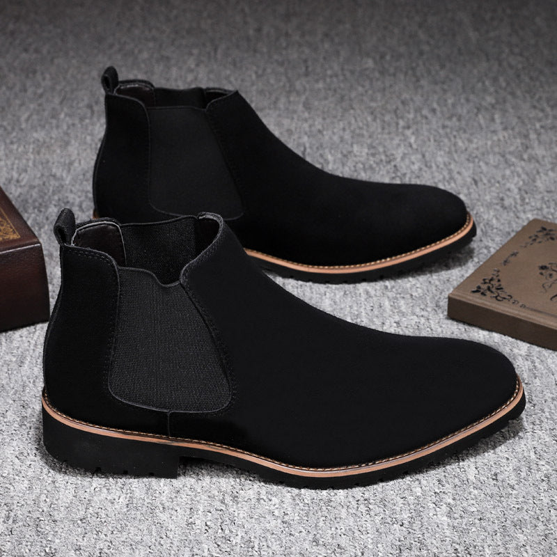 Men's Chelsea Boots Frosted Leather High Top Casual Boots