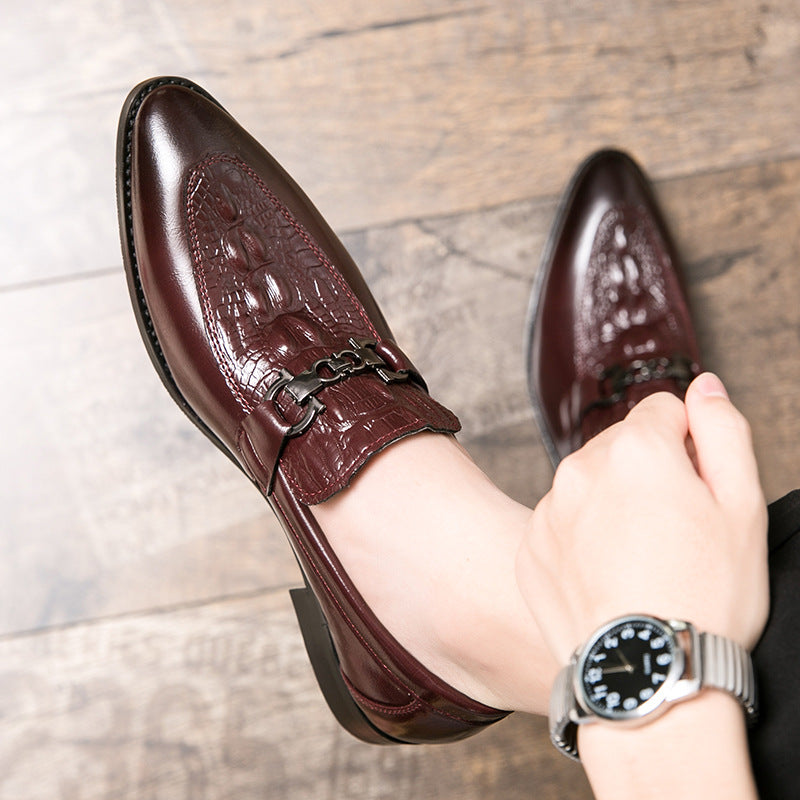 Men's Slip On Pointed Leather Shoes Plus Size Casual Style