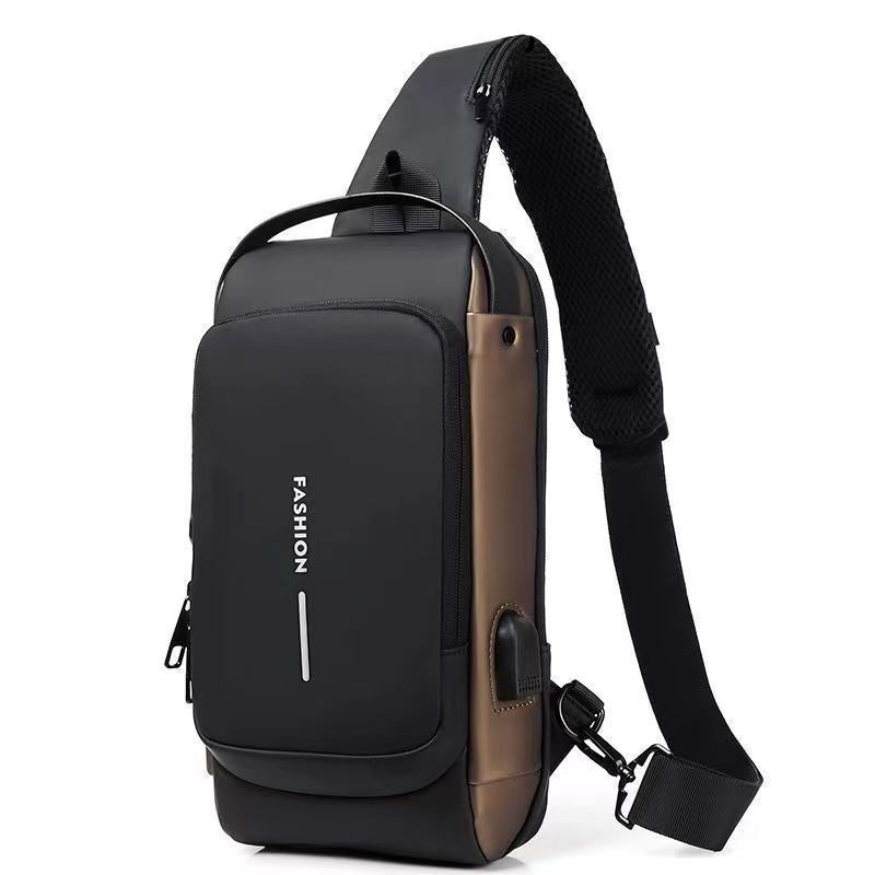 Men's Anti-Theft Motorcycle Chest Bag with Large Storage