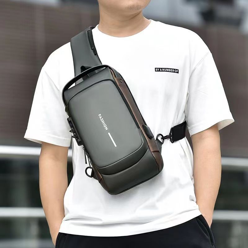 Men's Anti-Theft Motorcycle Chest Bag with Large Storage