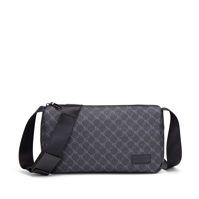 Men's Plaid Crossbody Shoulder Bag with Casual Design