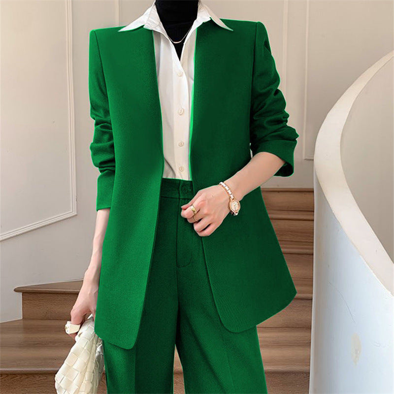 Women's Royal Blue Two Piece Suit with Elegant Blazer Design