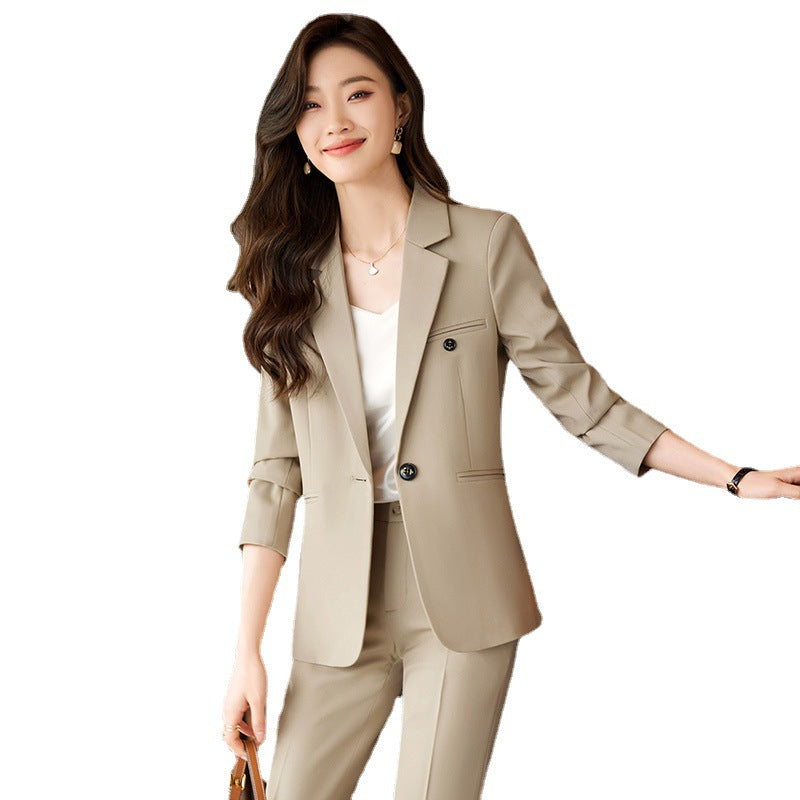 Women's Professional Long Sleeve Suit with Formal Pants