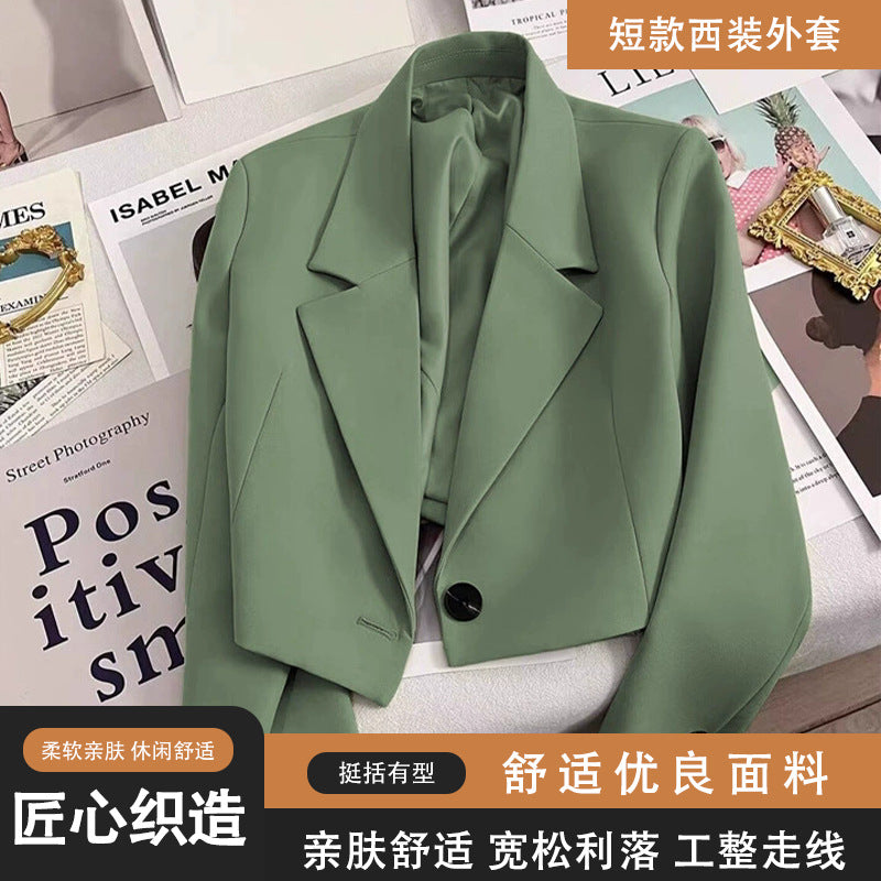 Women's Short Blazer Jacket with Elegant Workwear Style