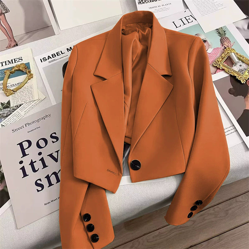 Women's Short Blazer Jacket with Elegant Workwear Style