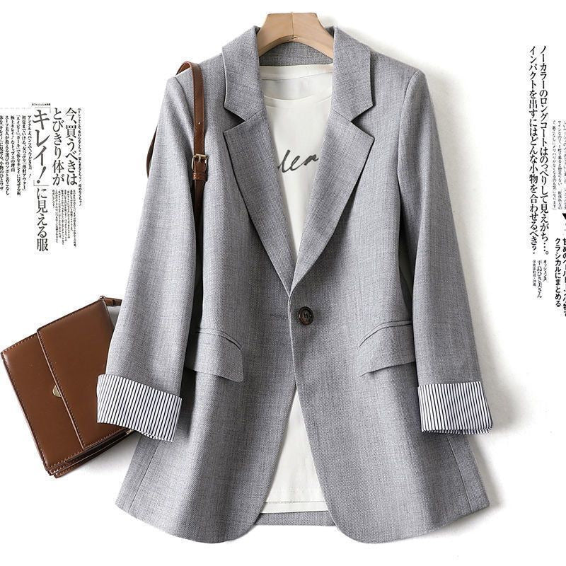 Plus Size Women's Slim Fit Blazer Jacket for Office Wear