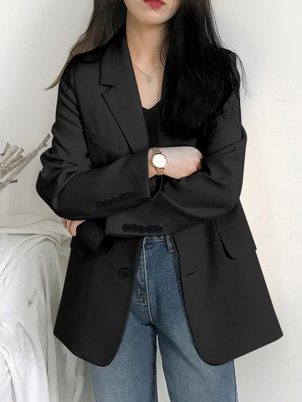 Women's Relaxed Fit Blazer Jacket for Casual Office Wear