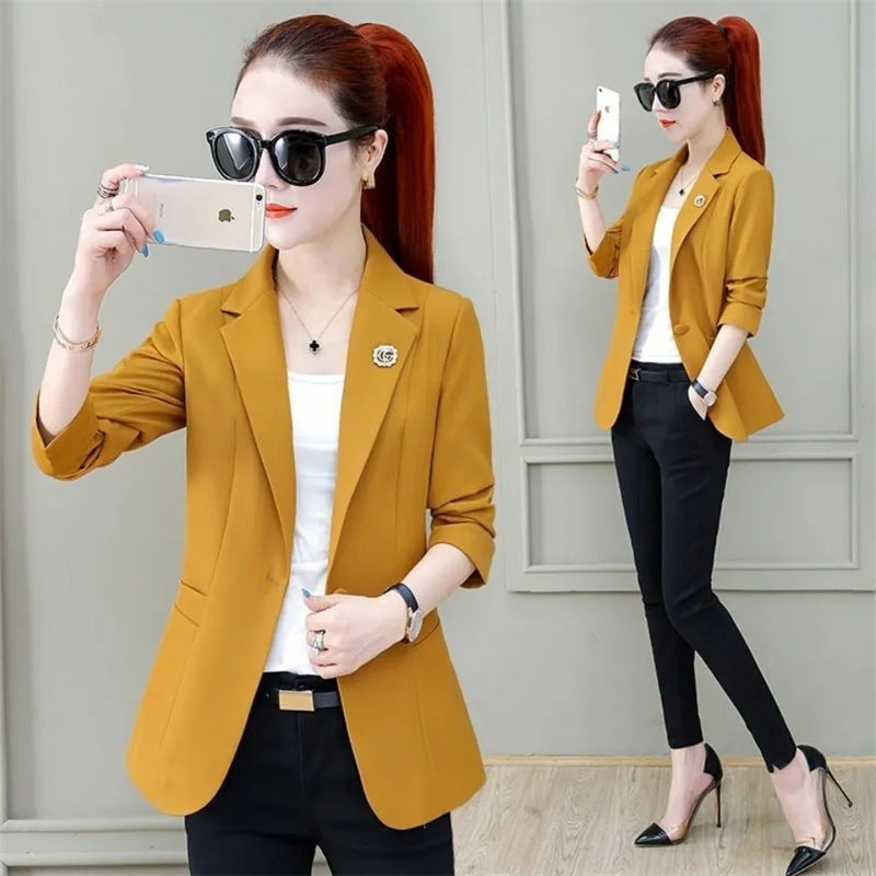 Women's Cropped Blazer Jacket with Elegant Tailored Fit