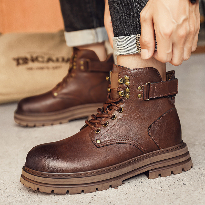 Men's Genuine Leather High-Top Winter Work Boots