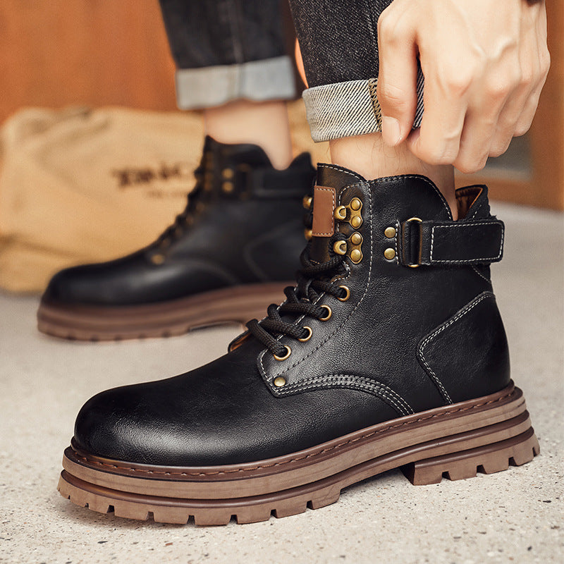 Men's Genuine Leather High-Top Winter Work Boots